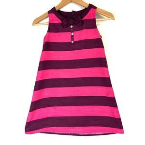 H&M Girls Bright Pink and Purple Multistriped Dress Size US 7-8 Y